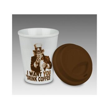 KÖNITZ Coffee to Go Becher KC 162 mit Deckel (weiß od. schwarz) - Porzellan 