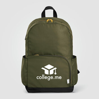 Kora Laptop-Rucksack mit zwei Fächern und goldfarbenem Reißverschluss für 15-Zoll-Laptops aus rPET – 20 L