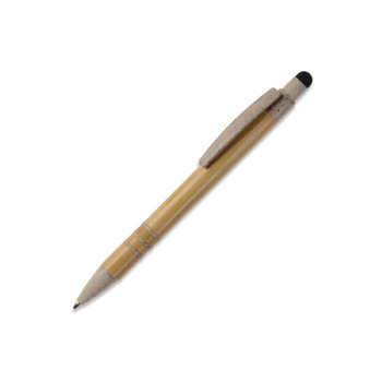 Kugelschreiber Bambus mit Touchpen und Weizenstroh Elementen