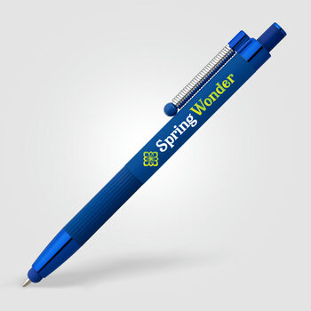 Lisbon Kugelschreiber einfarbig mit Fidget-Funktion und Stylus aus recyceltem Aluminium