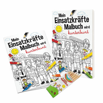 Malbuch / Mal-Set A6 - Einsatzkräfte - Malset neutral