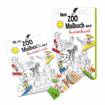 Malbuch / Mal-Set A6 - Zoo - Malset neutral