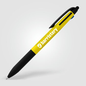 Malta 3-in-1-Kugelschreiber mit Stylus und Neon-Griff aus recyceltem Kunststoff 