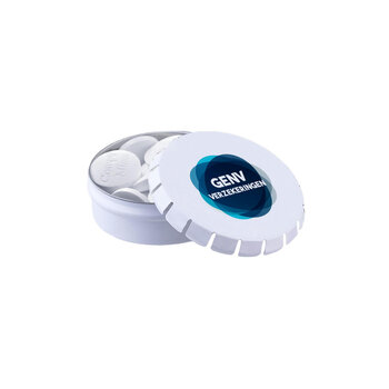 Mini Klick-Klack Dose mit Pfefferminzform