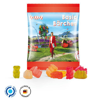 Minitüte, 84x70mm Folie, weiß Basic Bärchen mini, Standard bunt gemischt