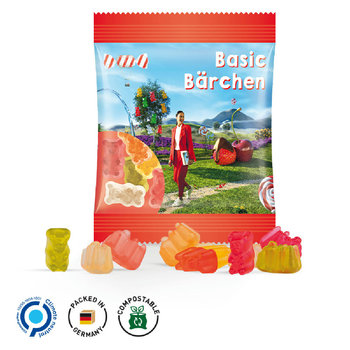 Minitüte, 84x70mm kompostierbare Folie, transparent Basic Bärchen mini, Standard bunt gemischt