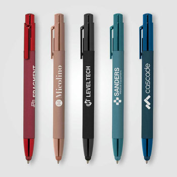 Monochrome Micro Knurl Kugelschreiber - m/Stylus