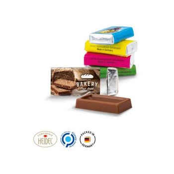 Napolitain aus weißem Papier Heidel Alpenvollmilch Schokolade