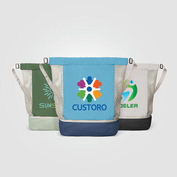 Neri Rucksack mit Kordelzug aus recyceltem Netzgewebe - 45 L