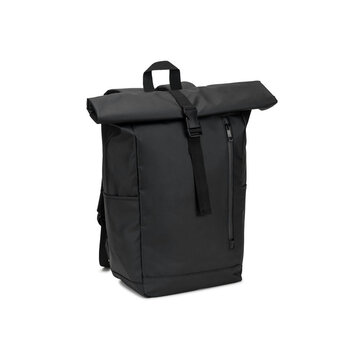 OSASCO BPACK. Rolltop-Rucksack mit Reissverschlusssystem, bei dem das Oberteil aufgerollt werden kann, um es an das Volumen des Rucksacks anzupassen. Hergestellt aus recyceltem 600D-Polyester