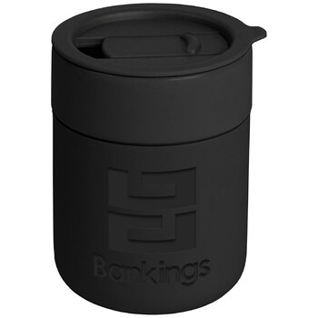 Obsidian - 295 ml Matte Keramik- und Silikonbecher mit Deckel