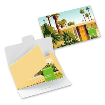 POLYCLEAN rPET Brillenputztuch 15x15 cm im Papieretui, All-Inclusive-Paket
