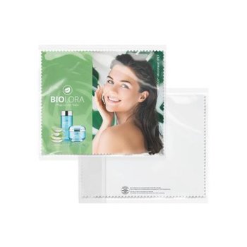 POLYCLEAN rPET Brillenputztuch 18x15 cm im Cellulosebeutel, All-Inclusive-Paket