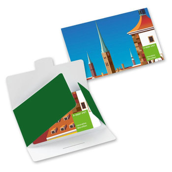 POLYCLEAN rPET Displaytuch 20x20 cm im Papieretui, All-Inclusive-Paket 