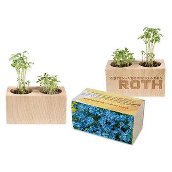 Pflanz-Holz 2er Set - Vergissmeinnicht, 2 Seiten gelasert