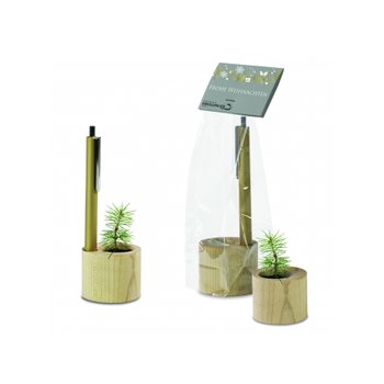 Pflanz-Holz Kugelschreiber Set 