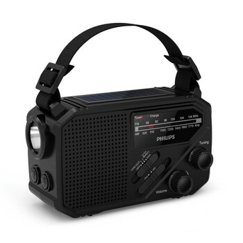 Philips TAR1609 Notfallradio mit analogem FM/AM-Tuner und Taschenlampe
