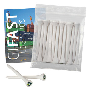 Polybag mit 20 tees 70mm und Karte