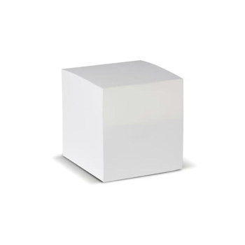 Quadratischer Zettelblock weiß 9x9x9cm