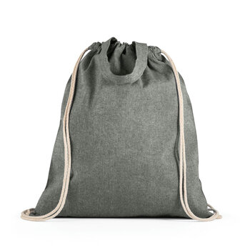 RISSANI. Tragetasche/Turnbeutel (2in1) aus recycelter Baumwolle (70%) und polyester (30% rPET) (140 g/m²)