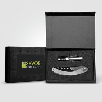 Raven Weinset aus Edelstahl und Silikon inkl. Geschenkbox - 2-tlg.