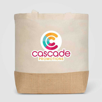 Rio™ Shopper Tote Bag - 5 oz. Recycled Cotton Blend with Jute