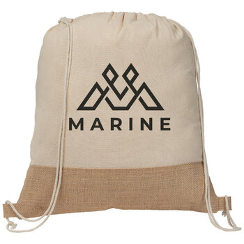 Rio™ Rucksack mit Kordelzug aus recycelter Baumwolle und Jute (140 g/m²)