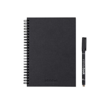 STARTER KIT INFINITEBOOK A5 PLANNER TEXTURE. Set bestehend aus einem Infinitebook mit Hardcover, einem Reinigungsset, einem Marker und einem Halter für Kugelschreiber