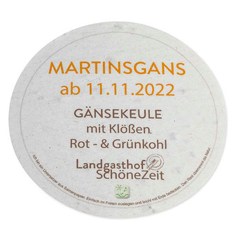 Samenpapier Bierdeckel - rund, Druck 4/0-C