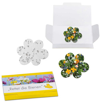 Samenpapier in Klappkärtchen - Blümchen