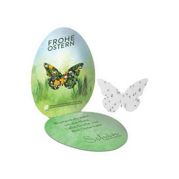 Samenpapier in Klappkärtchen Ei - Schmetterling