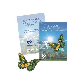 Schmetterling Samenpapier auf A6-Karte
