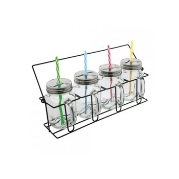 Set aus 4 Gläsern mit Strohhalmen RETUMBLER-ARACUJA