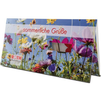 Steckfigur-Blume mit Steckfiguren-Karte Digitaldruck 4/0c 