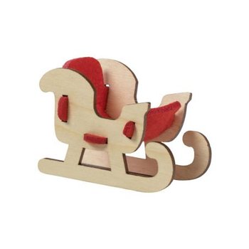 Steckfiguren-Karte Filz - Schlitten 4/4-c