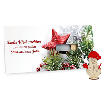 Steckfiguren-Karte Filz - Schneemann 4/0-c