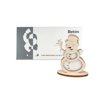 Steckfiguren-Karte Filz Premium - Schneemann Premium 4/4-c