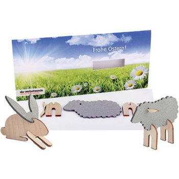 Steckfiguren-Karte Ostern - Lamm 4/0c