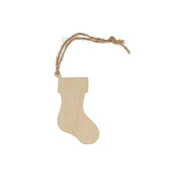 Strumpfförmiges Weihnachtsornament aus Holz
