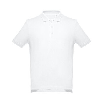 THC ADAM WH. Kurzärmeliges Poloshirt aus Baumwolle für Herren. Weiße Farbe