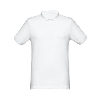 THC MONACO WH. Kurzarm-Poloshirt für Herren aus kardierter Baumwolle