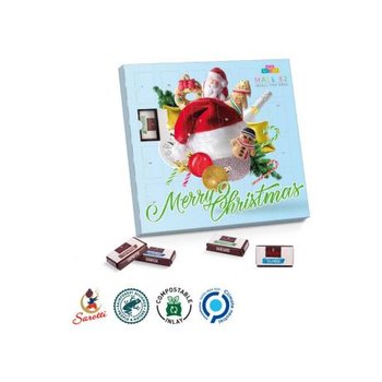 Täfelchen Adventskalender Vollkartonhülle, weiß Sarotti Täfelchen Mischung: Vollmilch, Zartbitter, Haselnuss, Gianduja