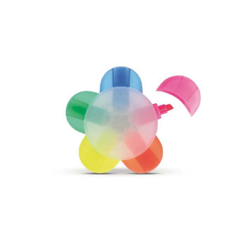 Textmarker Blume mit 5 Farben