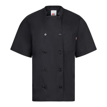 VL DURGA. Kurzärmelige Kochjacke aus Popeline (110 g/m²) aus Baumwolle (35 %) und Polyester (65 %)