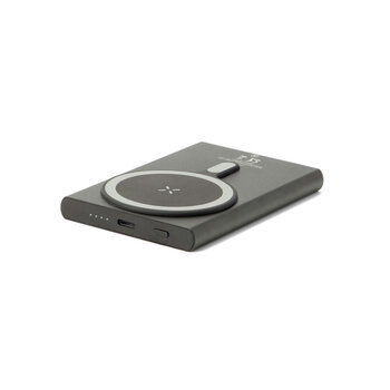 WRIGHT 5. Magnetische Powerbank mit Schnellladefunktion aus recyceltem Aluminium und recyceltem ABS, 5\'000 mAh