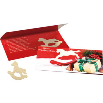 Weihnachtskarte Schaukelpferd