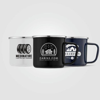 Wyoming - 385 ml Campfire Tasse mit Emaille-Beschichtung und Edelstahlrand