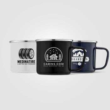 Wyoming - 385 ml Campfire Tasse mit Emaille-Beschichtung und Edelstahlrand