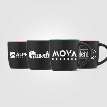Zanzibar - 355 ml Keramiktasse - Mattschwarz mit Farbeffekt im Innenraum