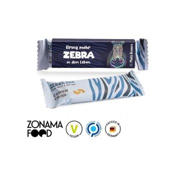 Zebra Bar Werbeschuber aus weißem Karton Cashew Crush